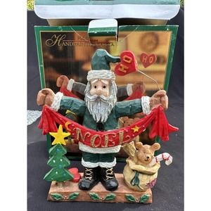 Vintage 1998 Atico International Hand Painted 7” Santa Noel Greeting Figure -CH6